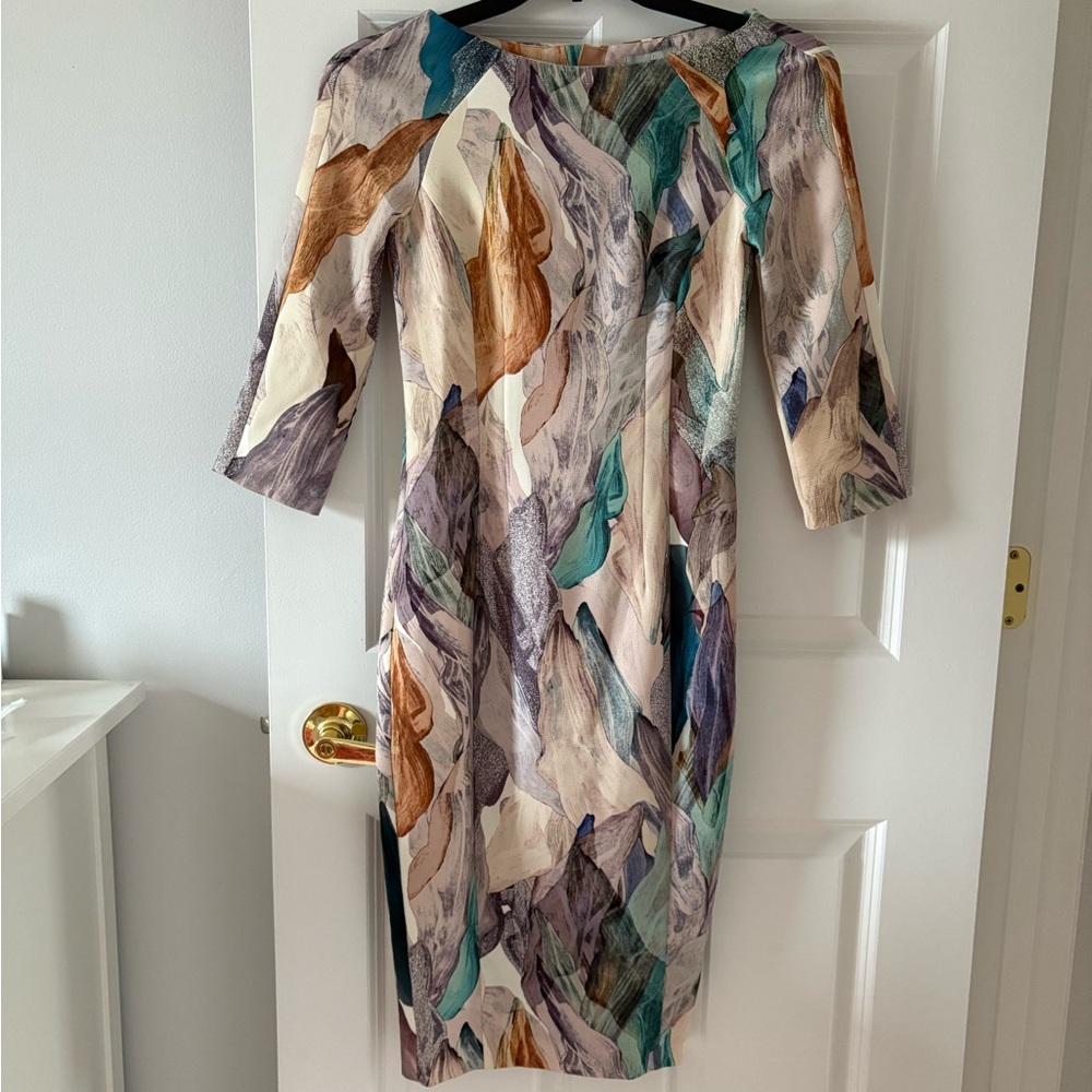 H&M Multicolor Abstract Long Sleeve Dress